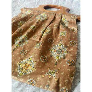 Vintage Handmade Floral Brown Bag